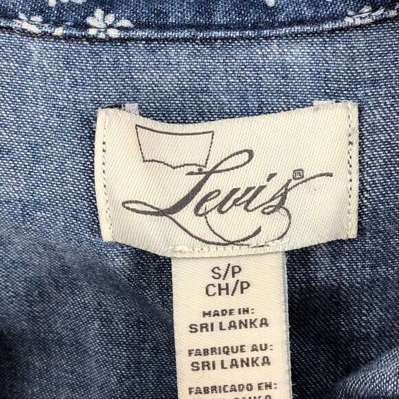 Levi's Blue Floral Fit & Flare Denim Dress | Size S - Picture 5 of 5